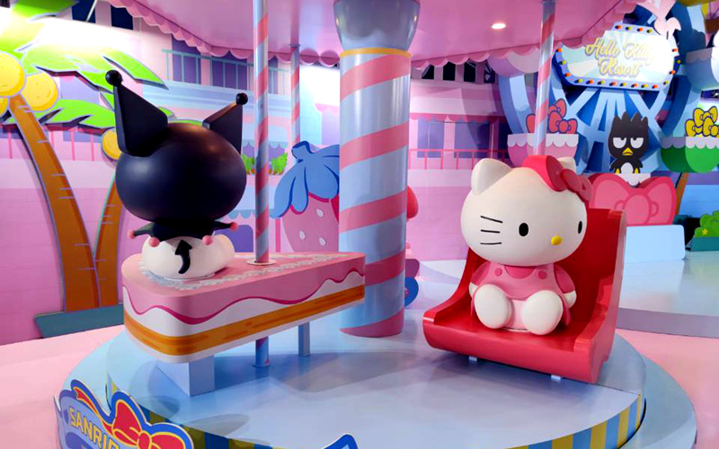 “三亚Hello Kitty度假区”展馆。人民网 刘瀚涛摄