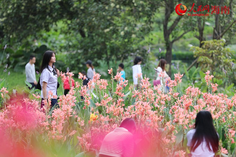 湿地美景吸引学生到此拍照打卡。人民网 符武平摄