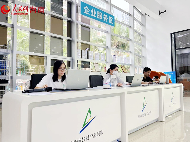 海南省数据产品超市里的“企业服务区”。人民网记者 李学山摄