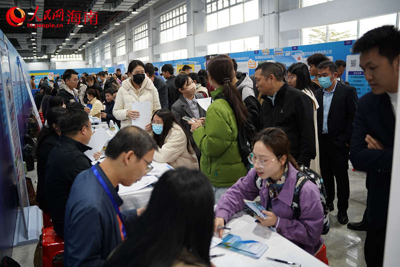 海南省2025年春节返乡人才对接会现场。 人民网记者 孟凡盛摄