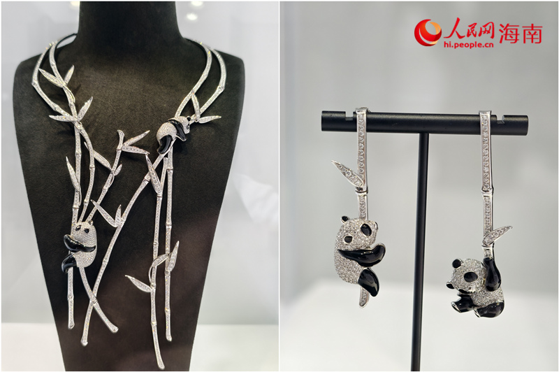 在2号馆时尚珠宝精品展区，不少品牌用“国潮”的设计笔触让消费者感受东方大美，凭年轻化的创新之力，释放“中国式浪漫”。人民网 符泽民摄