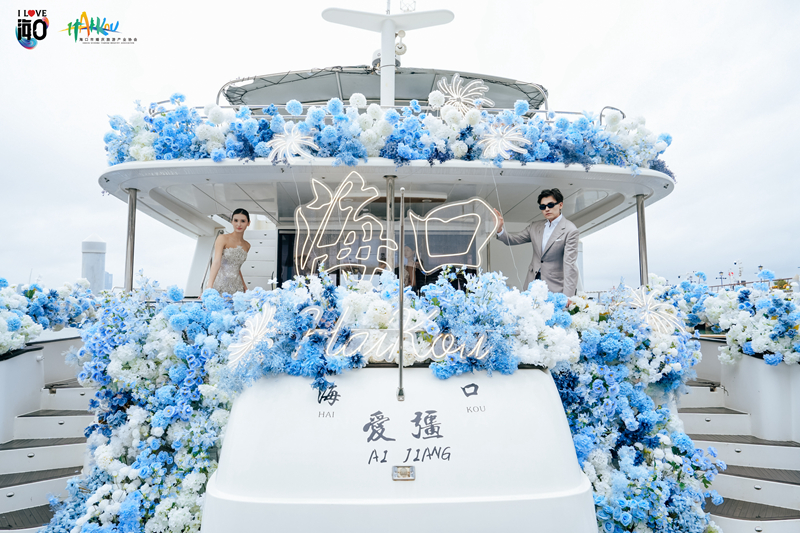 模特在华彩·海口湾进行拍摄。主办方供图