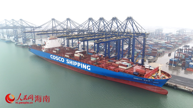 中远海运远东-南美西航线洋浦首航。人民网记者 符武平摄 (3) - 副本