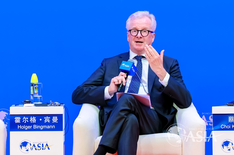 国际商会执行委员会副主席霍尔格·宾曼在会上发言。主办方供图