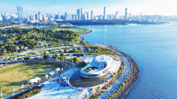 海口湾滨海文旅集群景色宜人。海口旅文局图