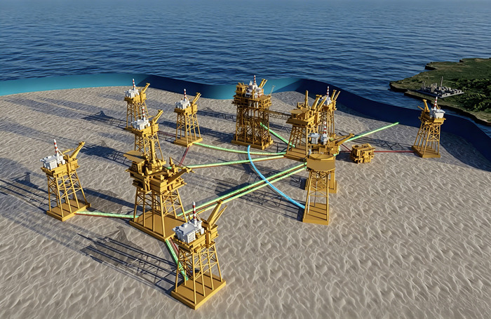 我国首个海上注碳增气技术示范应用项目投用后运行模式示意图。中国海油供图