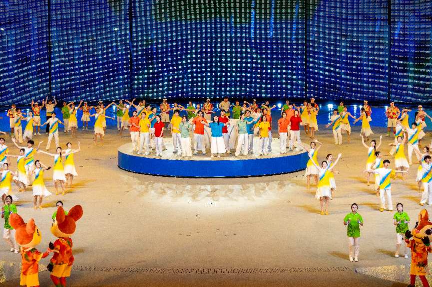 闭幕式综合演练彩排画面3