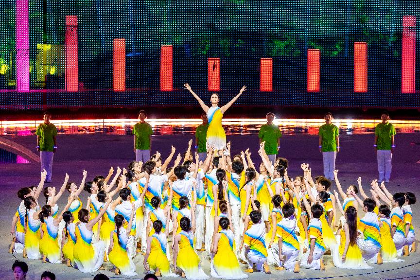 闭幕式综合演练彩排画面1