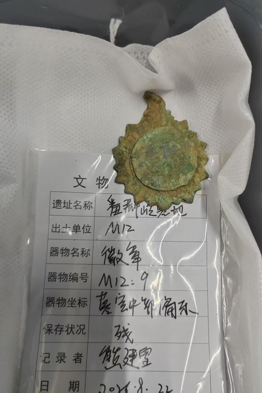 发掘出的徽章。海南省退役军人事务厅供图